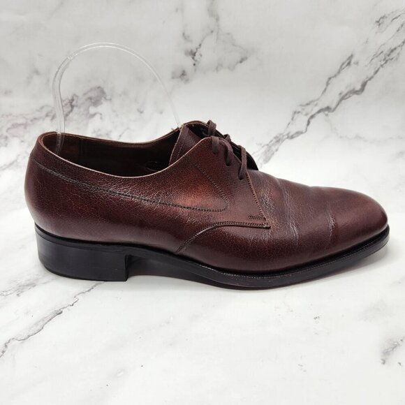 VTG Florsheim Brown Leather Oxfords Lace-Up Dress Shoes Men's Size 9 - Picture 1 of 9